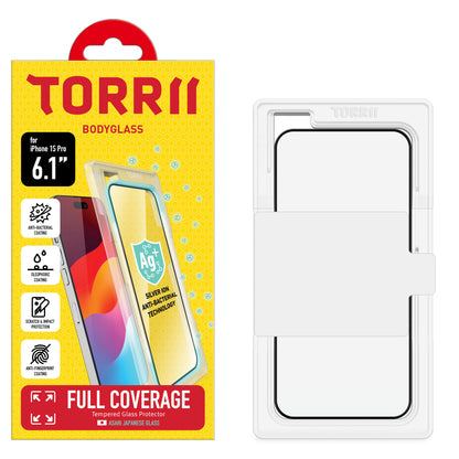 Torrii BODYGLASS 抗菌塗層全覆蓋玻璃保護貼 for iPhone 15 Pro