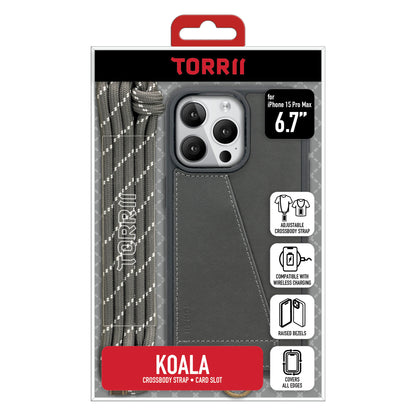 Torrii KOALA 皮革保護套 for iPhone 15 Pro Max (灰色)