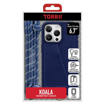 Torrii KOALA 皮革保護套 for iPhone 15 Pro Max (深藍)