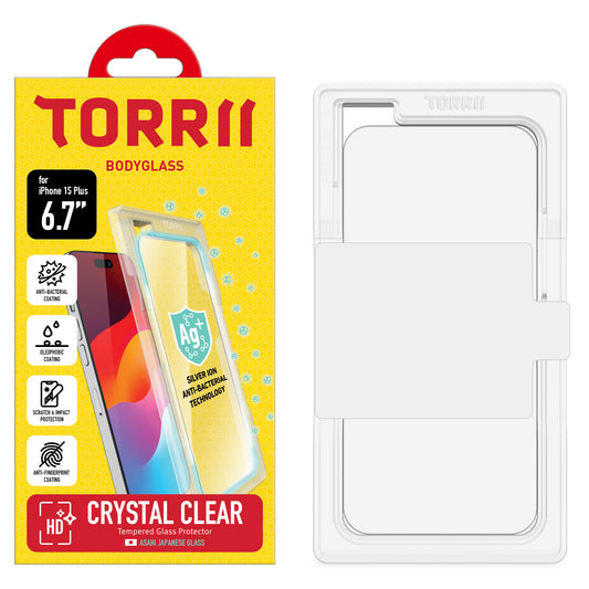 Torrii BODYGLASS 抗菌塗層玻璃保護貼 for iPhone 15 Plus