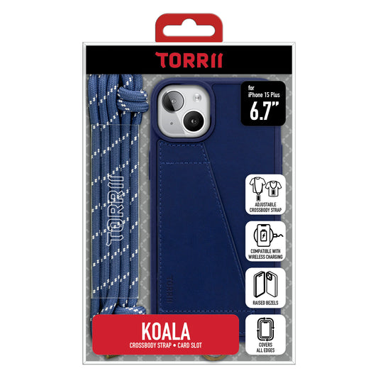 Torrii KOALA 皮革保護套 for iPhone 15 Plus (深藍)