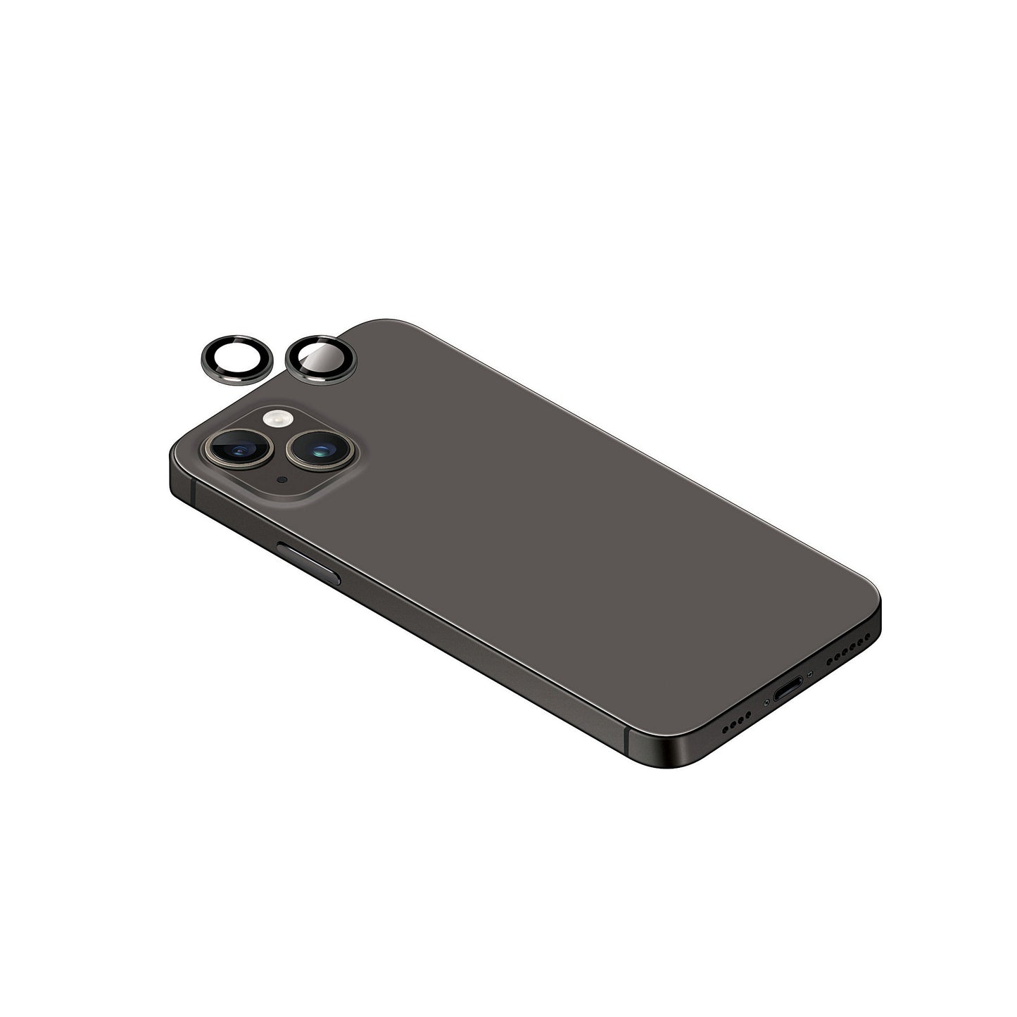 Torrii BODYGLASS 抗菌塗層鋁合金框相機鏡頭玻璃保護貼 for iPhone 15 Plus (黑色邊框)